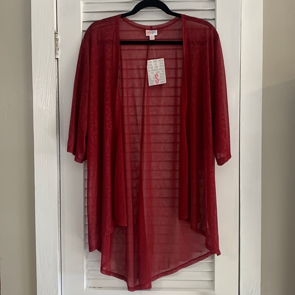 Lularoe Lindsey New Black Large & Maroon Small - Picture 2 of 3